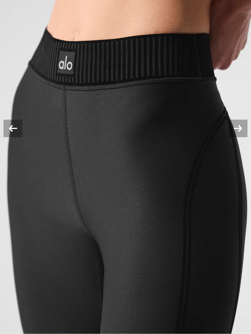 Alo Yoga Airlift High Waist 7/8 Line Up Leggings Black Sz M 8-10 W51318R